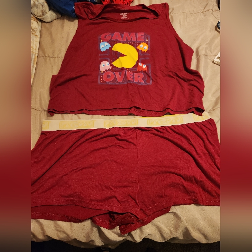 Pac Man Women's Plus Tank Top and Shorts Sleep Set Size 2XL - Picture 2 of 10